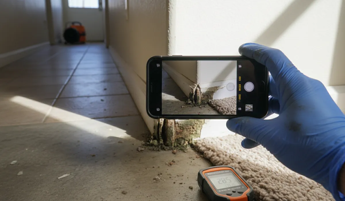 What Should I Photograph Before an Insurance Adjuster Inspects Water Damage?
