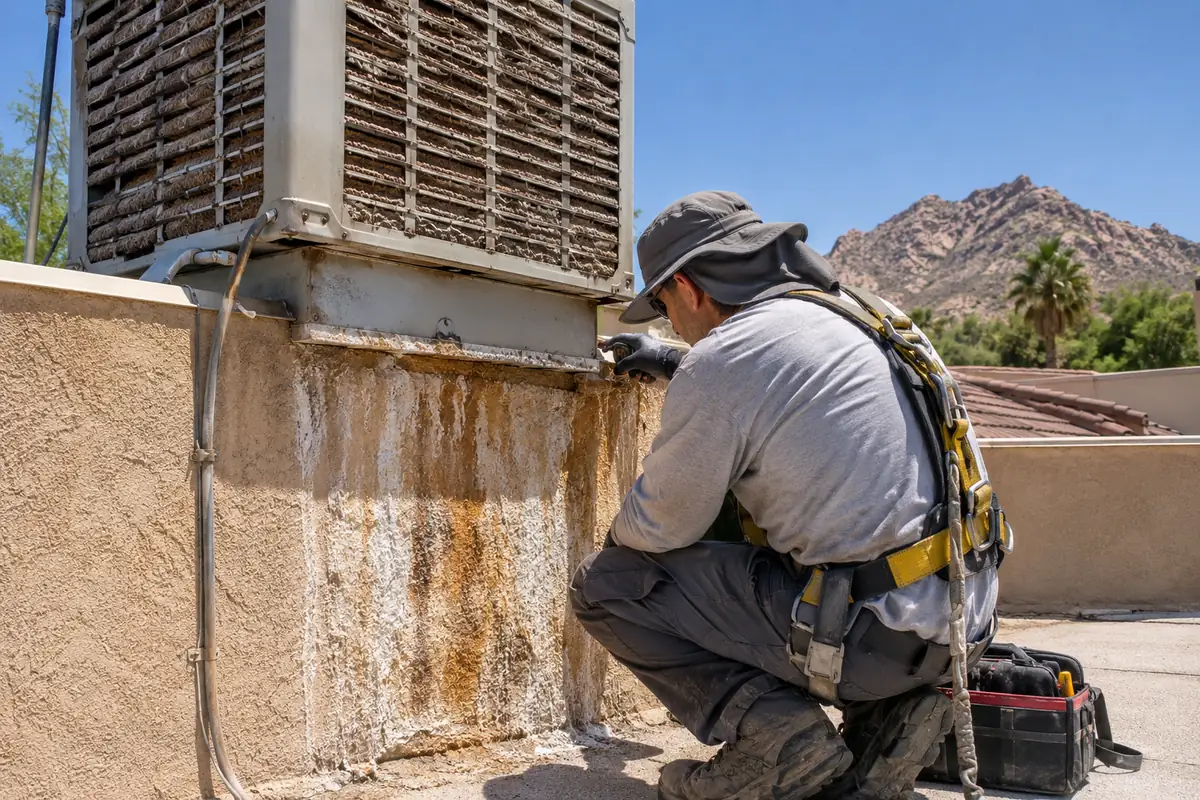 AC & Evaporative Cooler Water Damage underway on a property in Tempe, AZ