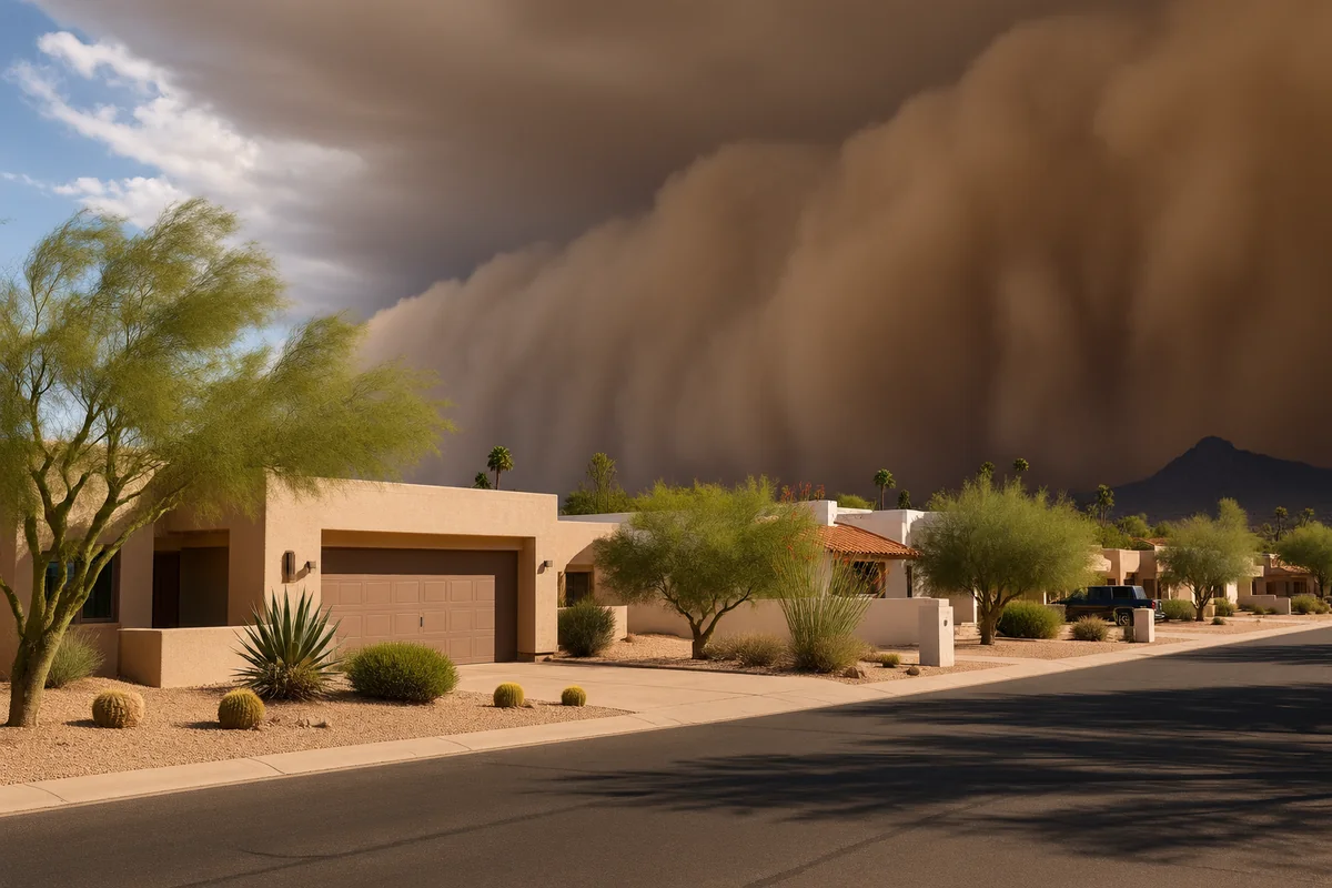Storm & Monsoon Flood Damage Restoration underway on a property in Tempe, AZ