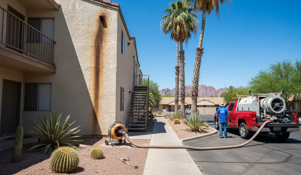 Apartment & Rental Property Water Damage Restoration in progress on a property in Tempe, AZ