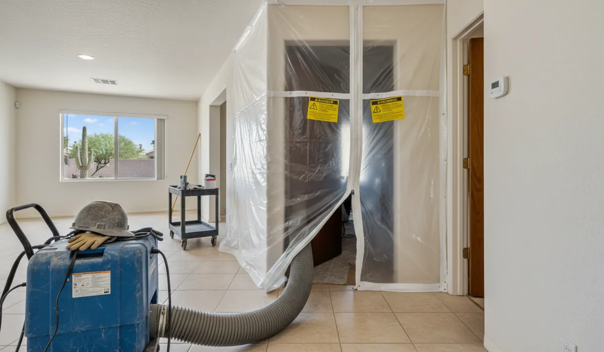 Mold Remediation in progress on a property in Tempe, AZ