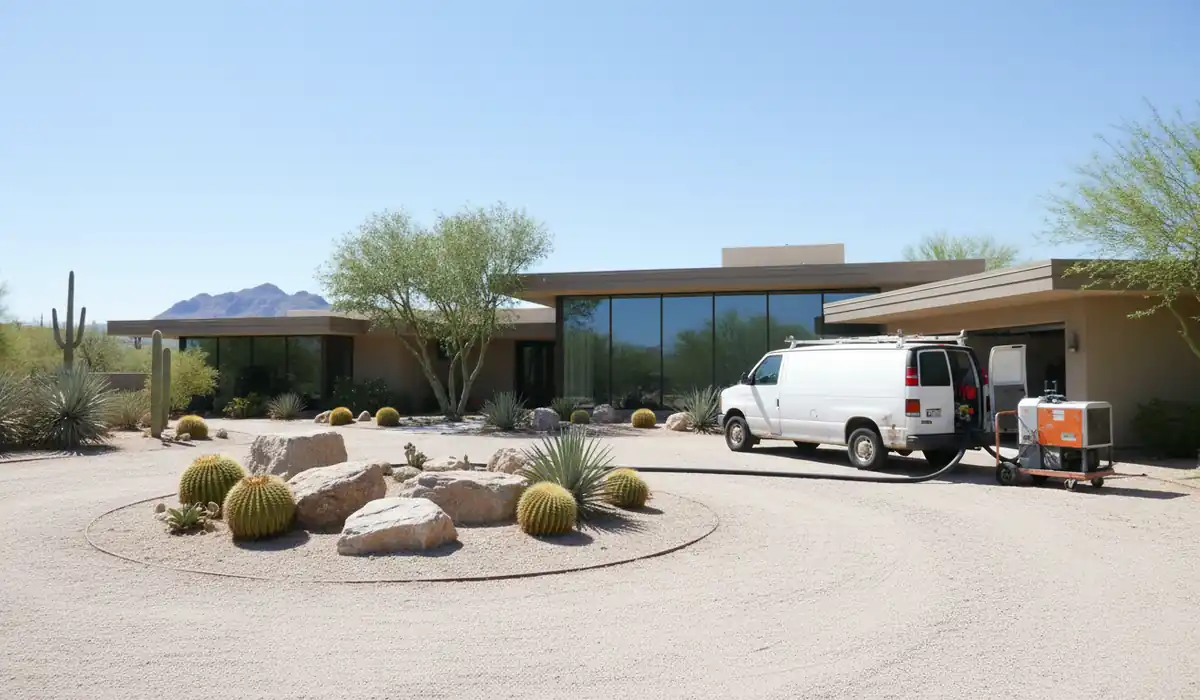 Water damage restoration technician working on a property in Scottsdale, AZ