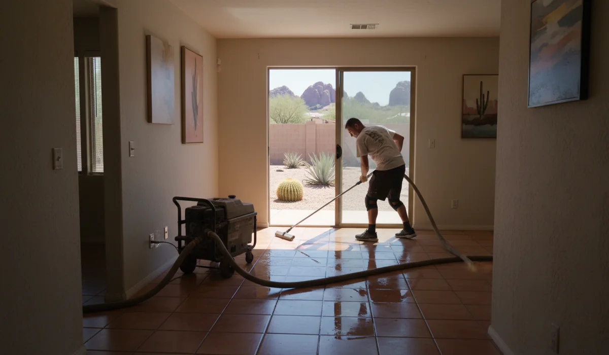 Water Extraction in progress on a property in Tempe, AZ